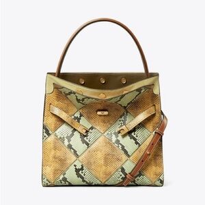 Like new Tory Burch Diamond Exotic Lee Radziwill double tote bag